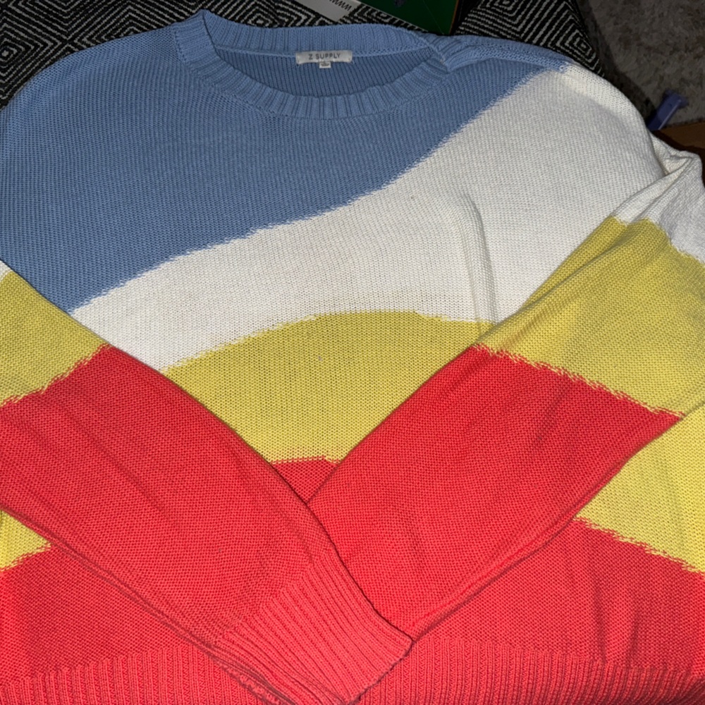 Boutique - Z Supply women’s  Sweater in coral, Yellow, and Blue